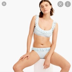 New J.Crew Scalloped Ruffle Bikini Set Size Small